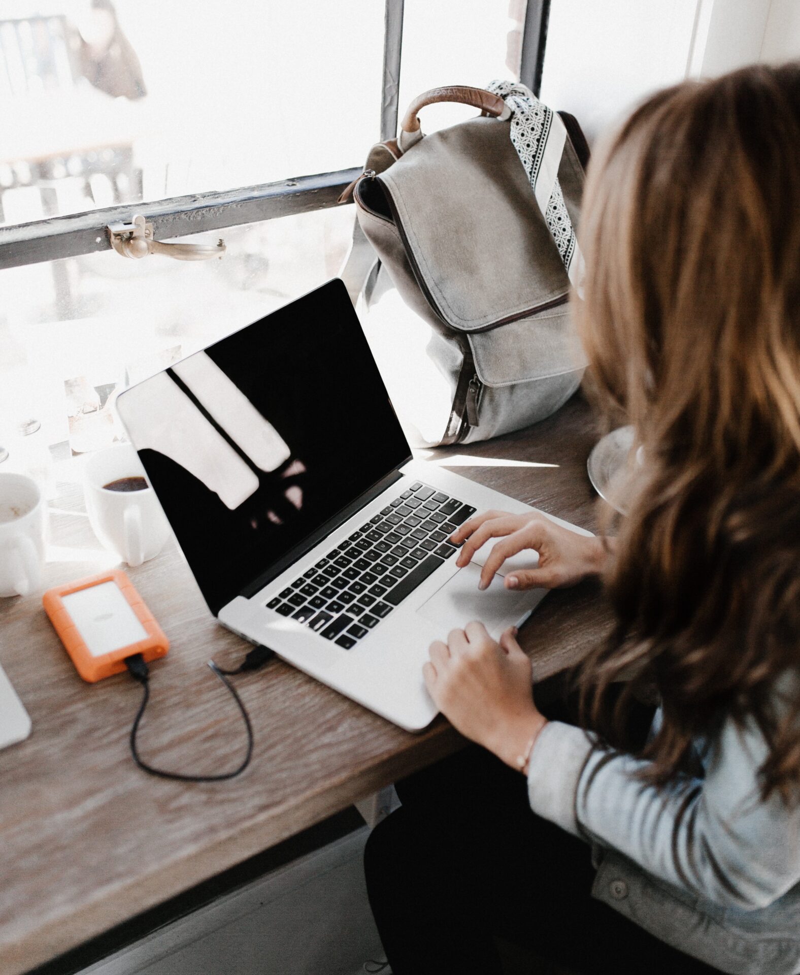 girl working on a laptop